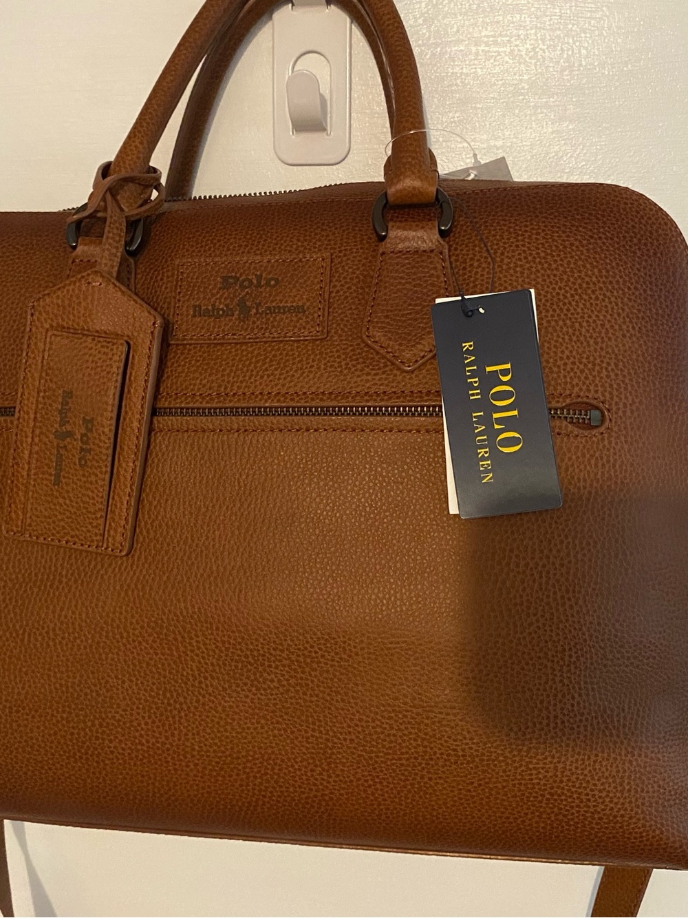 Polo Ralph Lauren Men's Pebbled Leather Commuter Bag